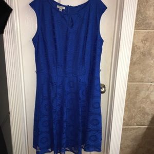 Blue Crochet Sleeveless Dress